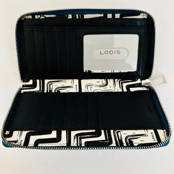 LODIS  IRIS PYTHON EMBOSSED ZIP AROUND WALLET BLUE - Picture 8 of 9